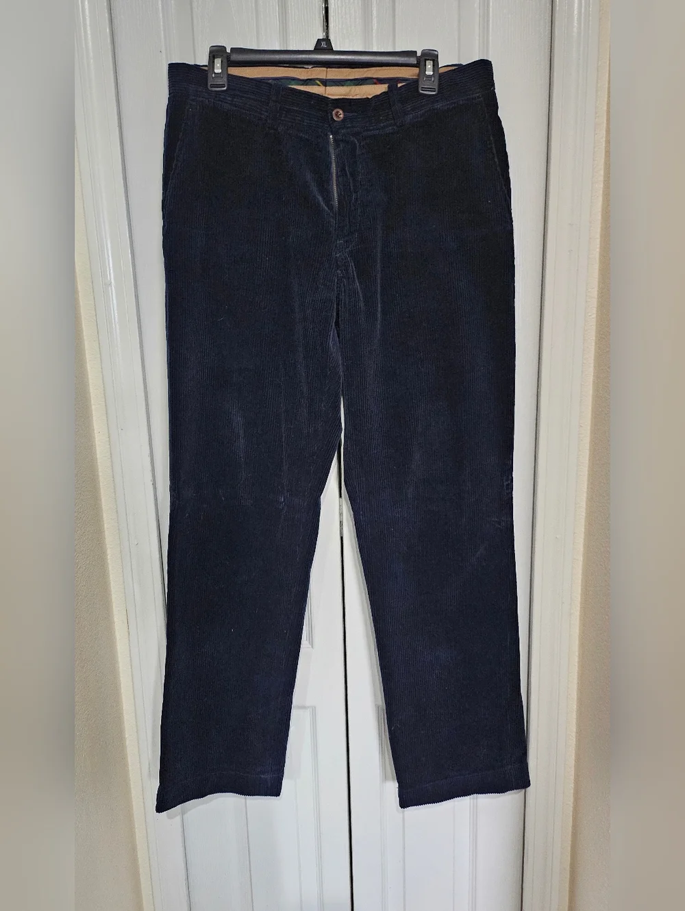 Polo Ralph Lauren Corduroy Pants Mens 33x32 Navy Preston Straight Casual.